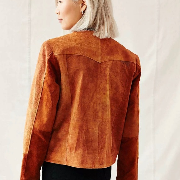 Suede Jacket Pele Che Coco Up-cycled Tonal Brown - Picture 2 of 6